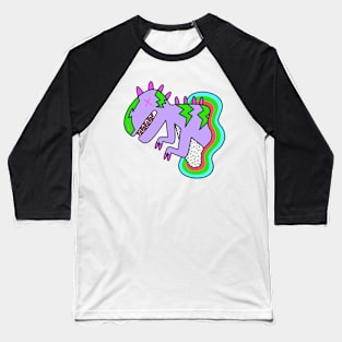 Kids Dino  Colorful  Art Baseball T-Shirt